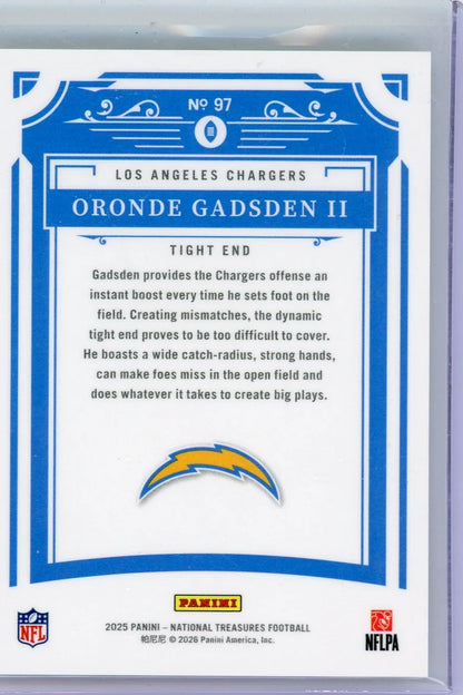 Oronde Gadsden II 2025 Panini National Treasures RC #'d 68/99