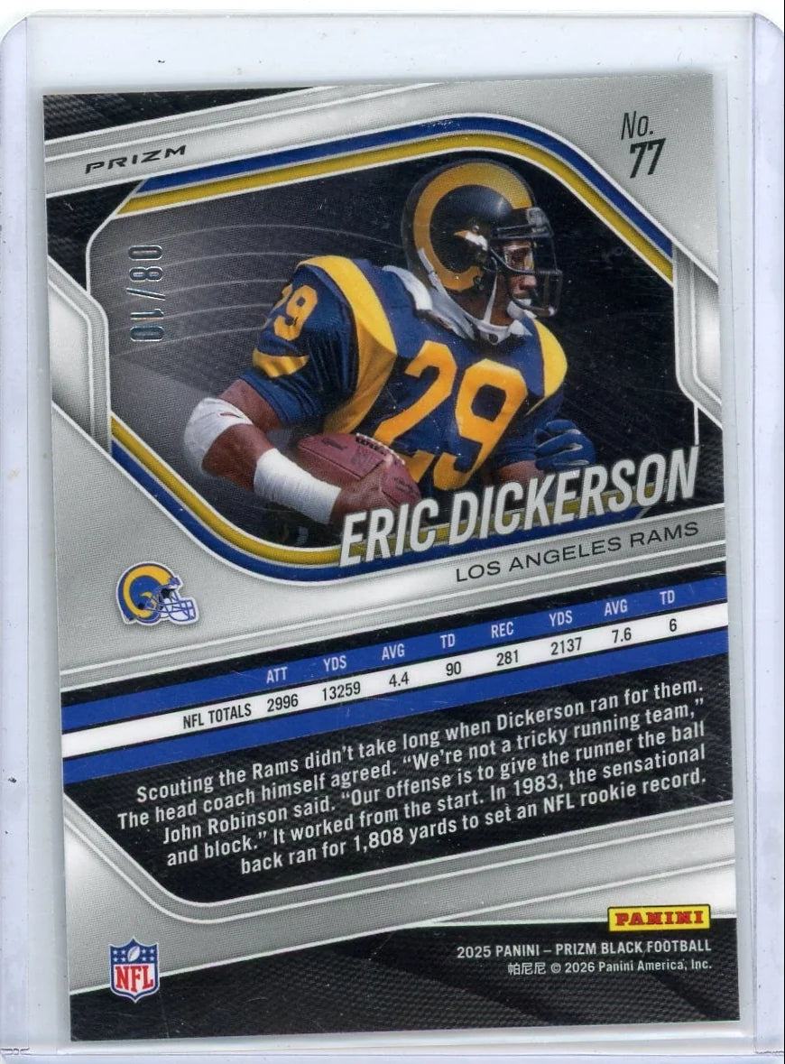 Eric Dickerson 2025 Panini Prizm Gold prizm #'d 08/10