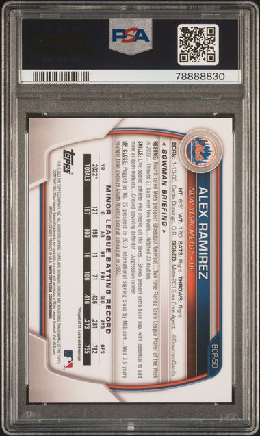 Alex Ramirez 2023 Bowman Chrome Prospects Rose Gold Lava Refractor #'d 06/10