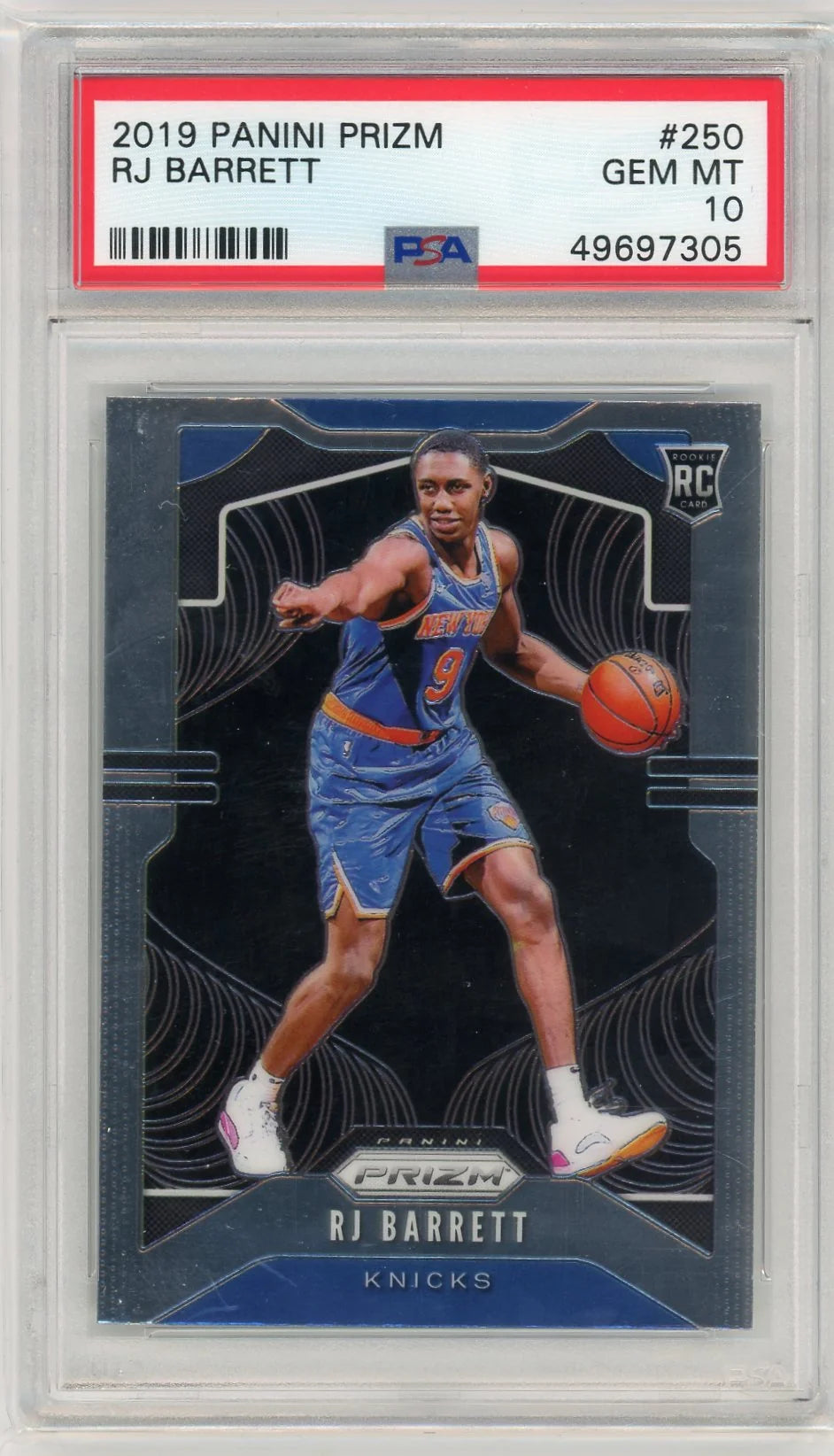 RJ Barrett 2019 Panini Prizm Rookie Card PSA 10