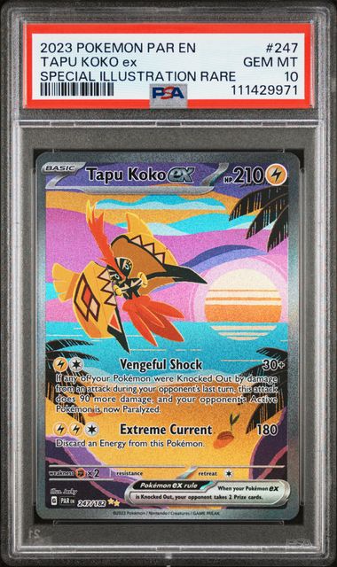 Tapu Koko 2023 Pokemon Paradox Rift Special Illustration rare #247/182 PSA 10