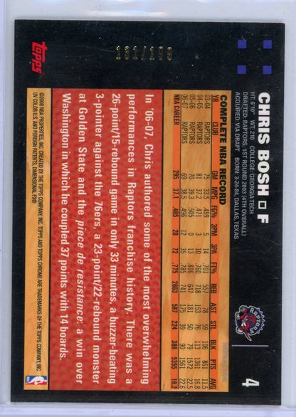 Chris Bosh 2007 Topps Chrome orange ref. #'d 131/199