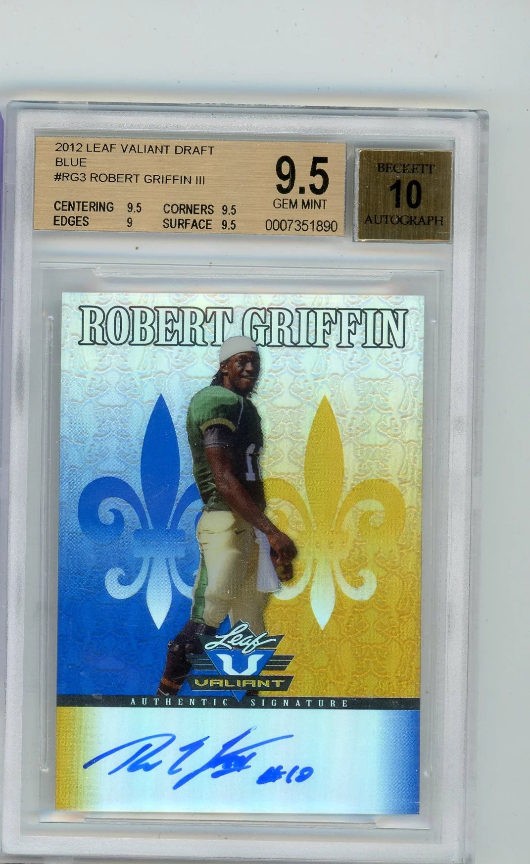 Robert Griffin III 2012 Leaf Draft Variant autograph #'d 21/99 BGS 9.5 AUTO 10