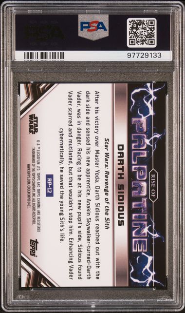 Extracting Vader 2024 Topps Chrome Star Wars Rise of Palpatine gold ref. #'d 14/50 PSA 9