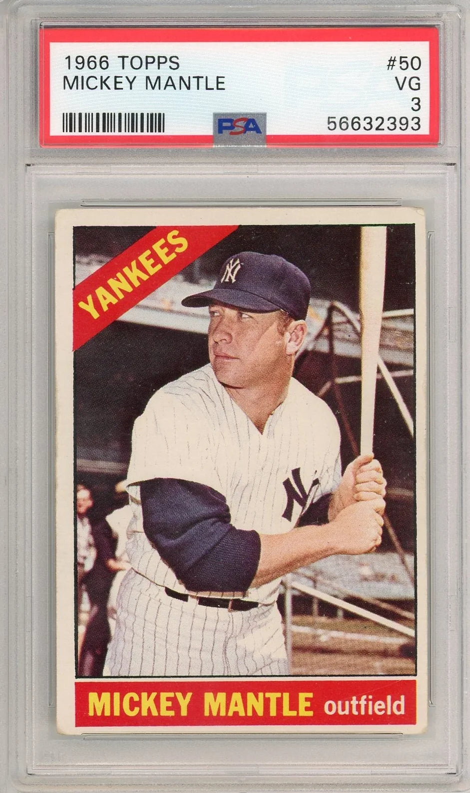 Mickey Mantle 1966 Topps #50 PSA 3