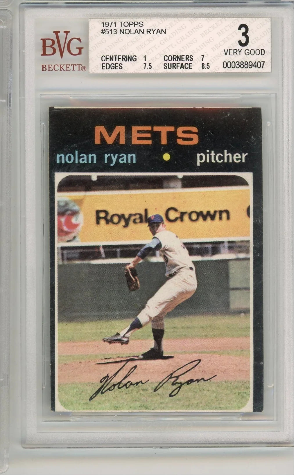 Nolan Ryan 1971 Topps #513 BVG 3