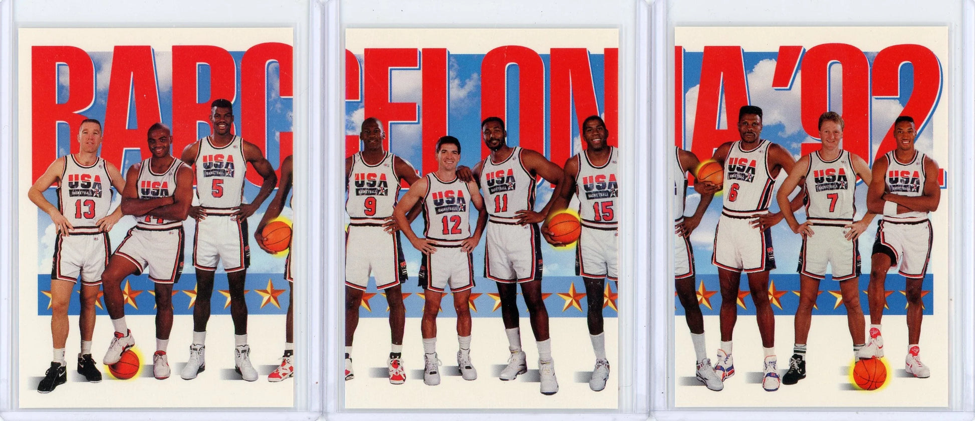 1992 Dream Team USA Barcelona 1992 SkyBox #544, #545, #546 (3-card lot)