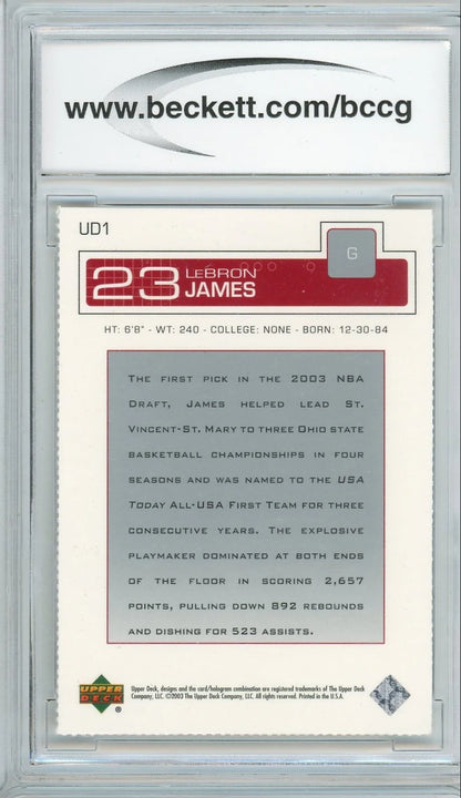 Lebron James 2003 Upper Deck Magazine Rookie #UD1 BCCG 10