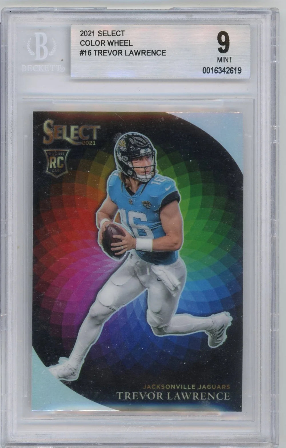 Trevor Lawrence 2021 Panini Select Color Wheel RC BGS 9