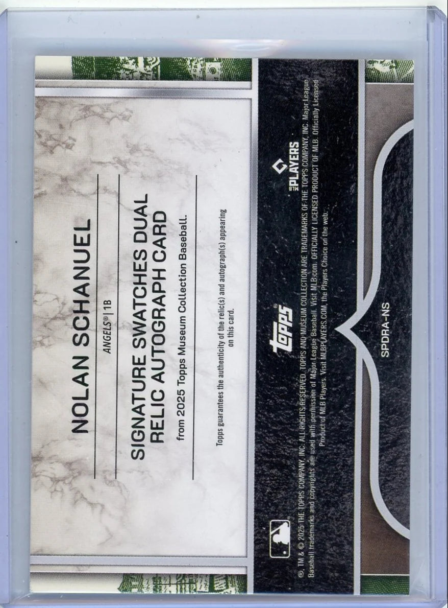 Nolan Schanuel 2025 Topps Museum Collection Dual Relic Autograph #'d 64/99