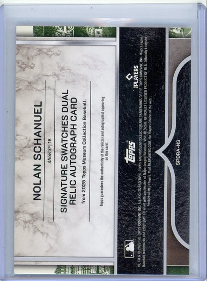 Nolan Schanuel 2025 Topps Museum Collection Dual Relic Autograph #'d 64/99