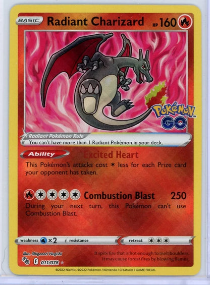 Radiant Charizard Pokémon Pokémon Go #011/078