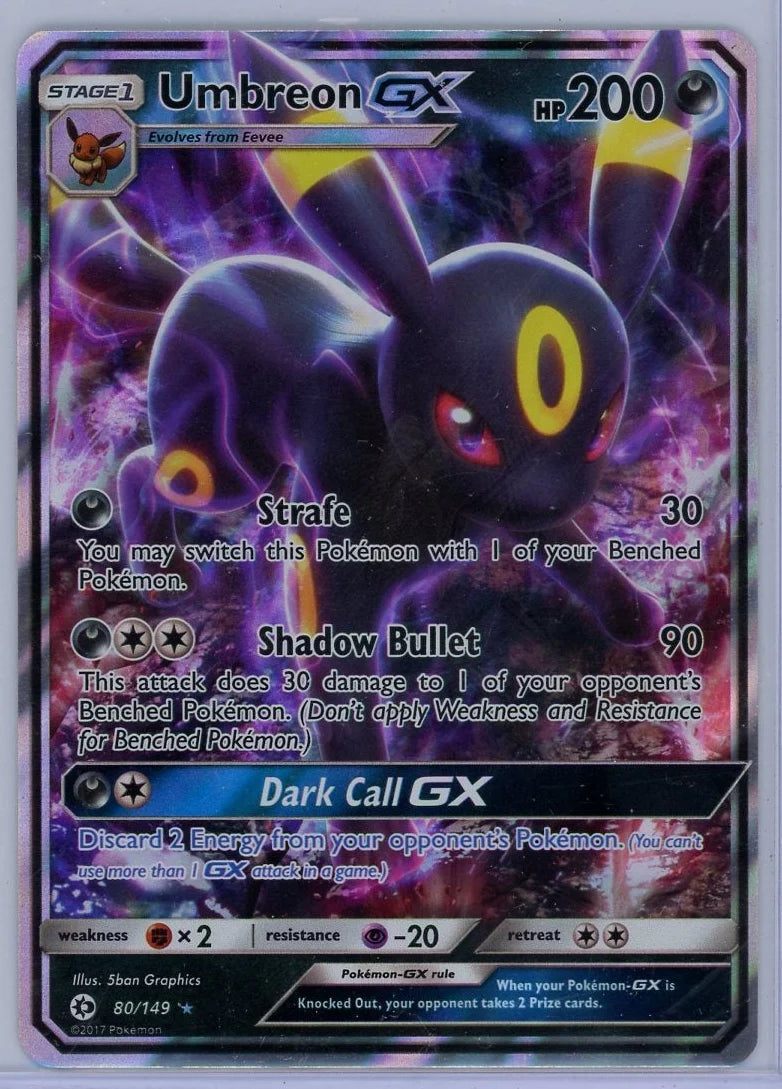 Umbreon GX 2017 Pokémon Sun & Moon Base #80/149