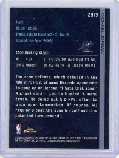 Michael Jordan 2003 Topps Chrome Zone Busters