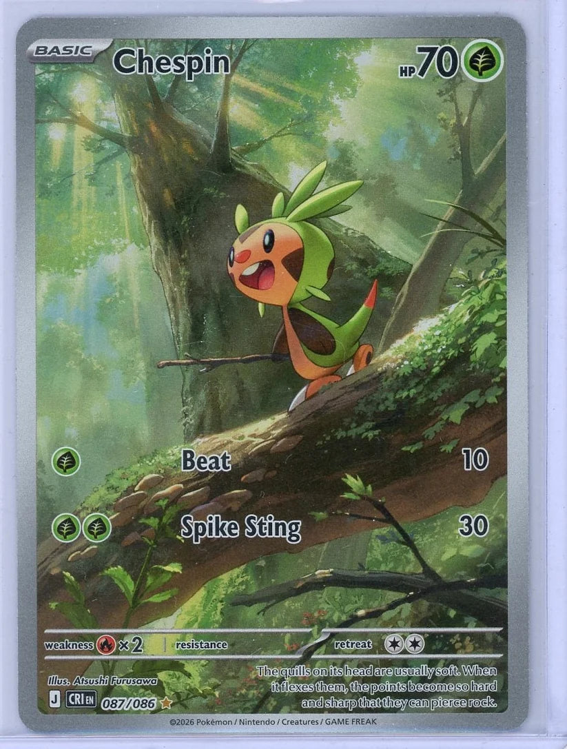 Chespin Pokémon Chaos Rising Illustration Rare #087/086