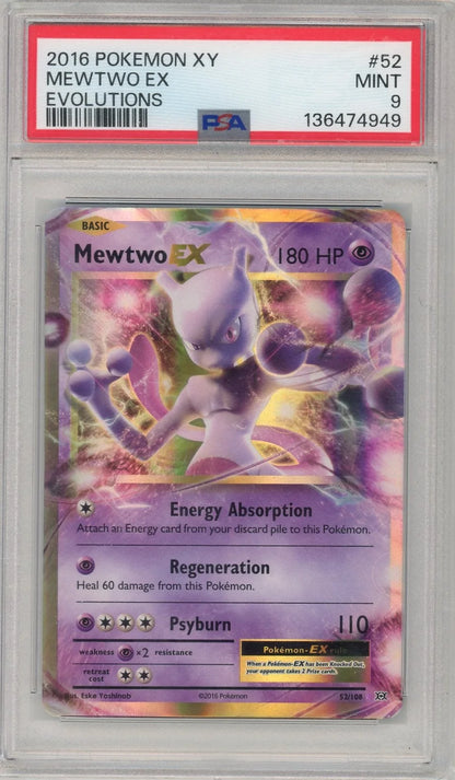 Mewtwo EX Pokémon XY #52/108 PSA 9