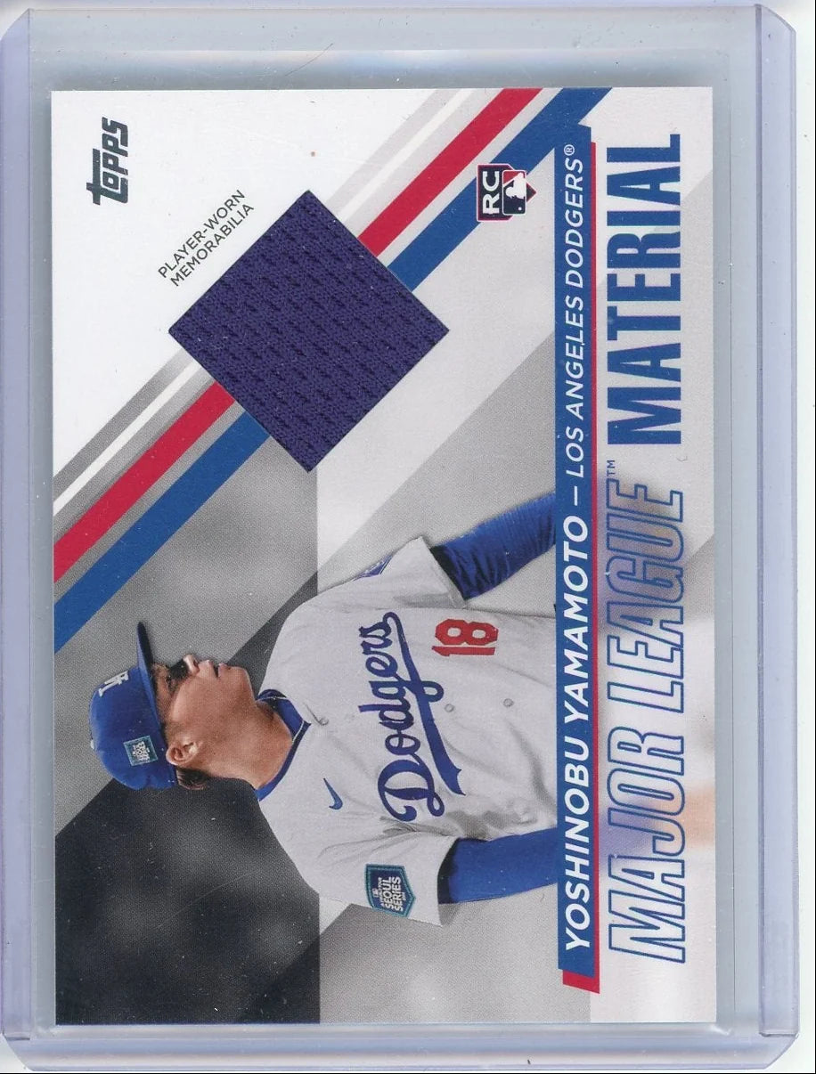 Yoshinobu Yamamoto 2024 Topps Update Major League Material RC
