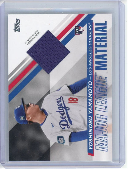 Yoshinobu Yamamoto 2024 Topps Update Major League Material RC