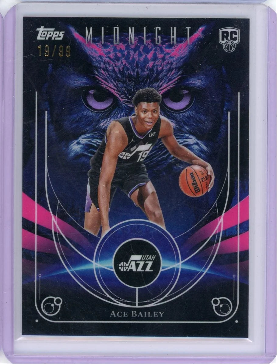 Ace Bailey 2025-26 Topps Midnight Nightowls rookie card #'d 19/99