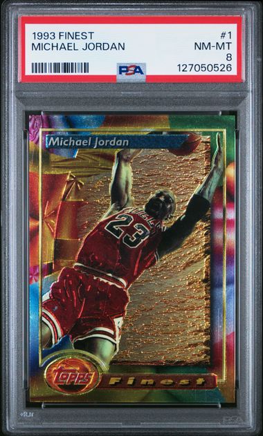 Michael Jordan 1993 Topps Finest #1 PSA 8