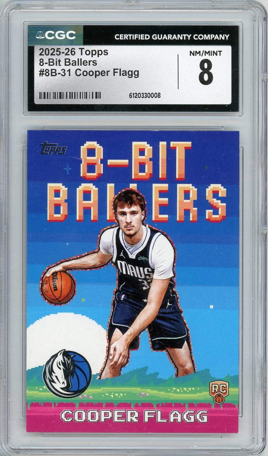 Cooper Flagg 2025-26 Topps 8-Bit Ballers RC CGC 8