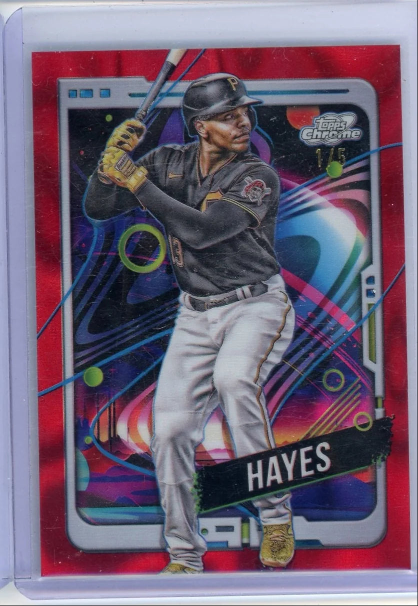 Ke'Bryan Hayes 2024 Topps Chrome Cosmic red lunar ref. #'d 1/5