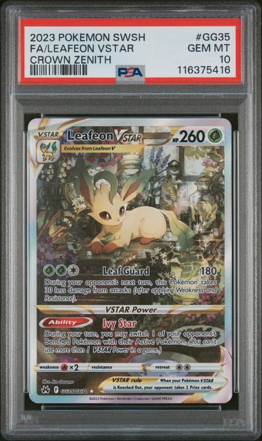 Leafeon Vstar Pokémon Crown Zenith Galarian Gallery #GG35/GG70 PSA 10