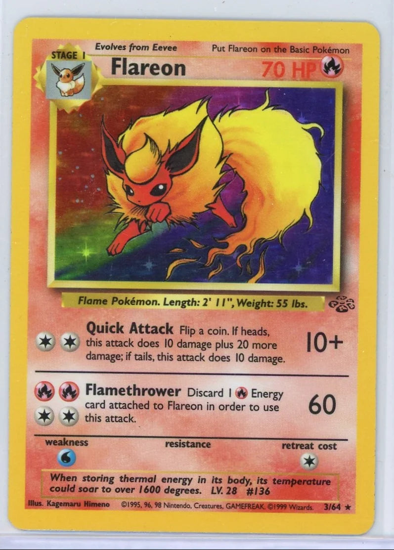 Flareon 1999 Pokemon Jungle holo #3/64