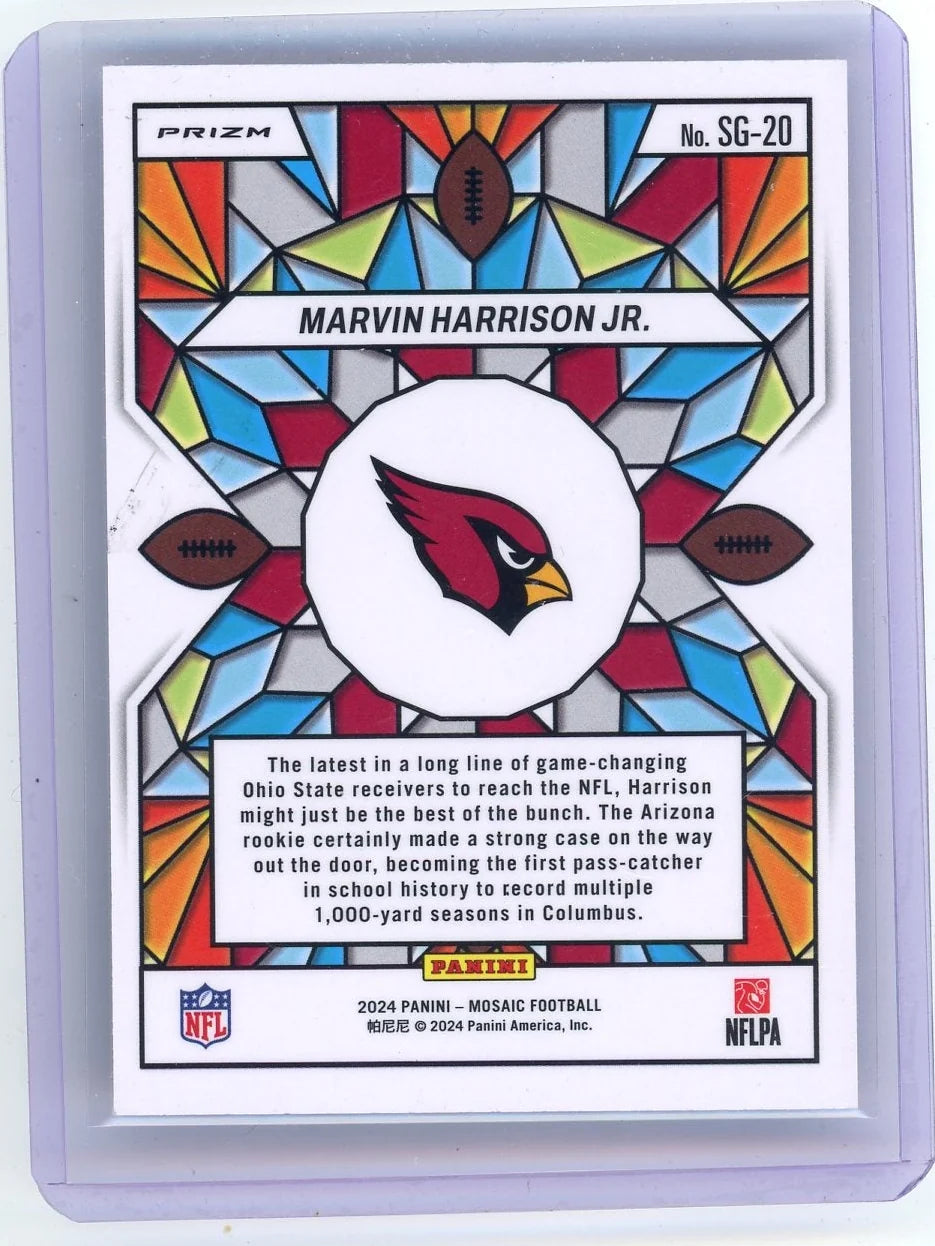 Marvin Harrison Jr. 2024 Panini Mosaic Stained Glass Prizm SSP RC