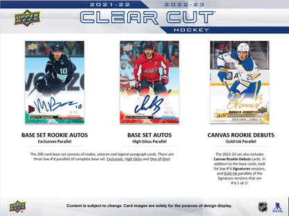 2022-23 Upper Deck Clear Cut Hockey Hobby Box