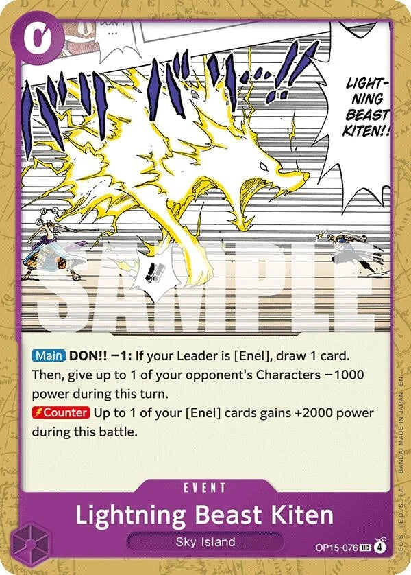 Lightning Beast Kiten (OP15-076) (Adventure on Kami's Island) (OP15-EB04)
