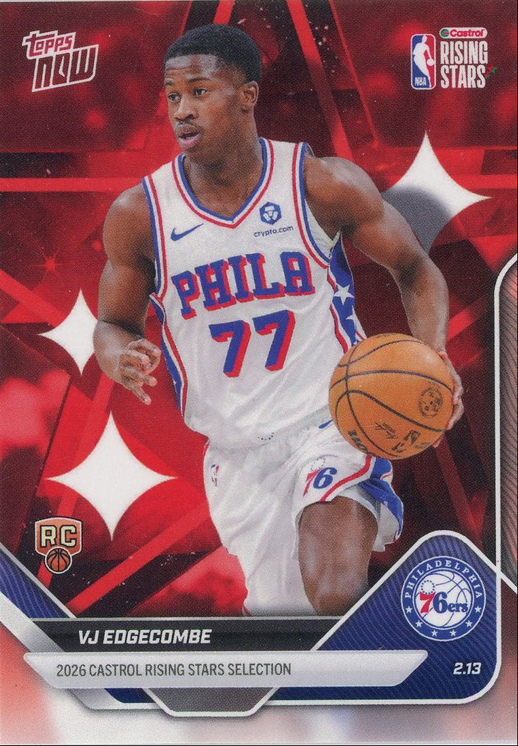 VJ Edgecombe 2026 Topps NOW Rising Stars rookie card #RS3