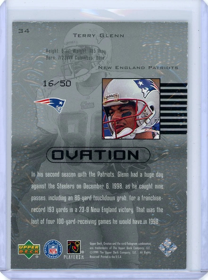 Terry Glenn 1999 Upper Deck Standing Ovation #'d 16/50