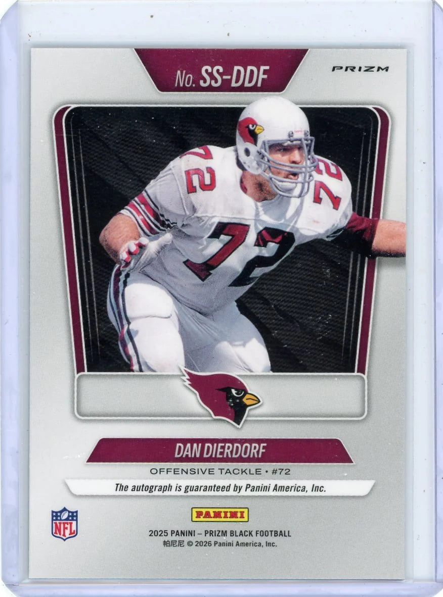 Dan Dierdorf 2025 Panini Prizm Black Sensational Signatures Auto Silver