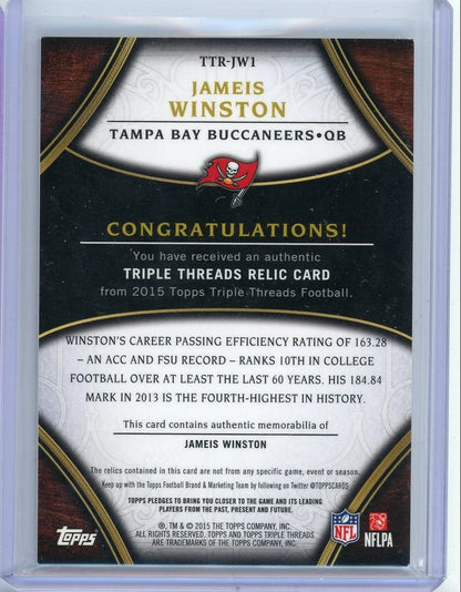 Jameis Winston 2015 Topps Triple Threads relic RC #'d 21/36