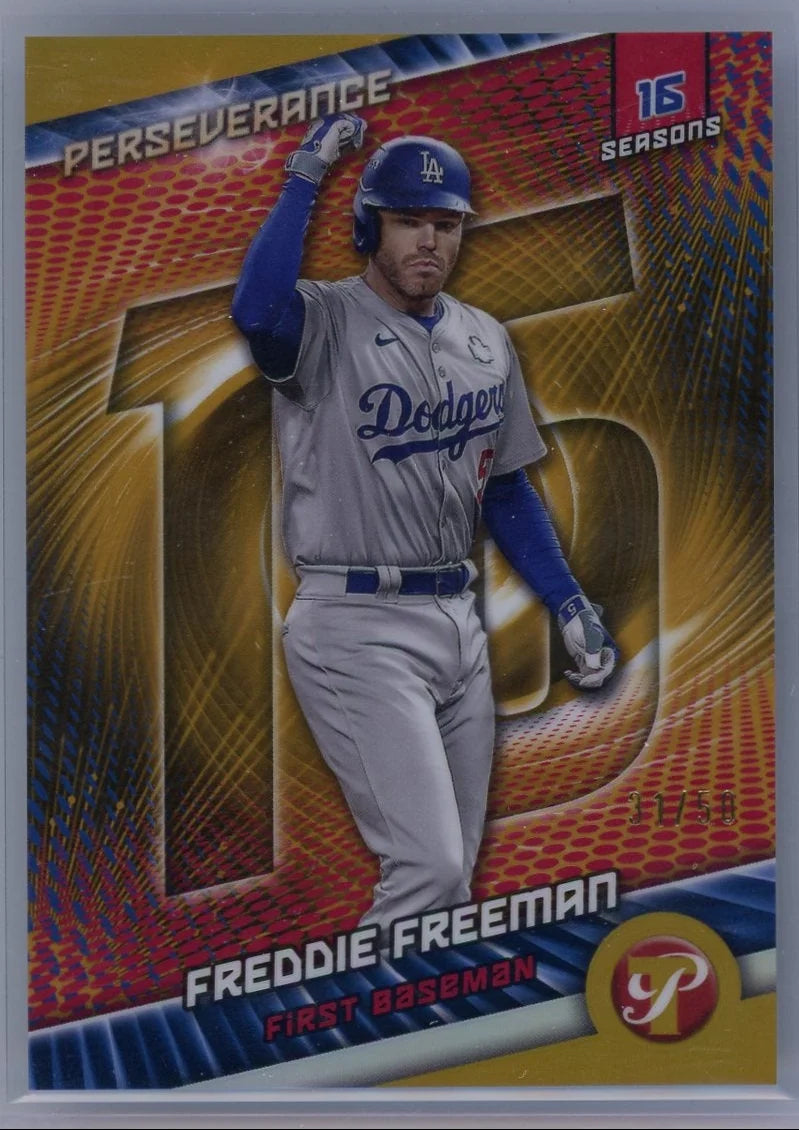 Freddie Freeman 2025 Topps Pristine Perseverance Gold #'d 31/50
