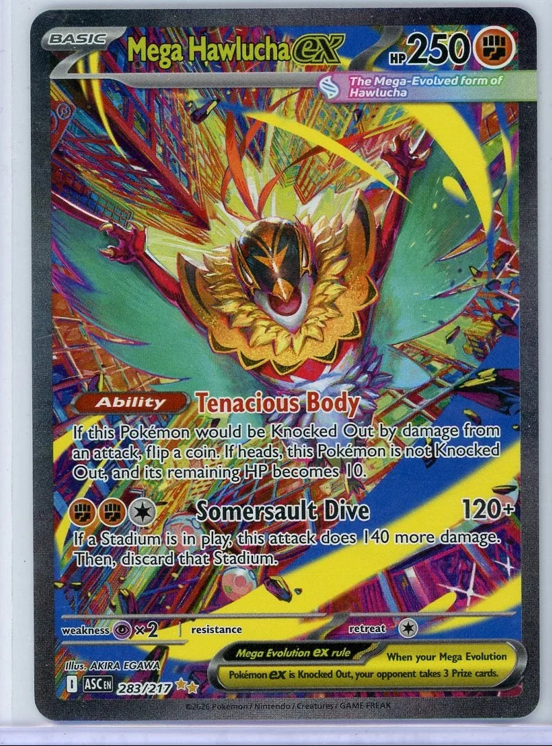 Mega Hawlucha ex Pokémon Ascended Heroes Special Illustration Rare #283/217