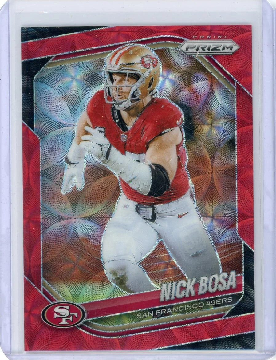 Nick Bosa 2025 Panini Prizm red choice #'d 03/20