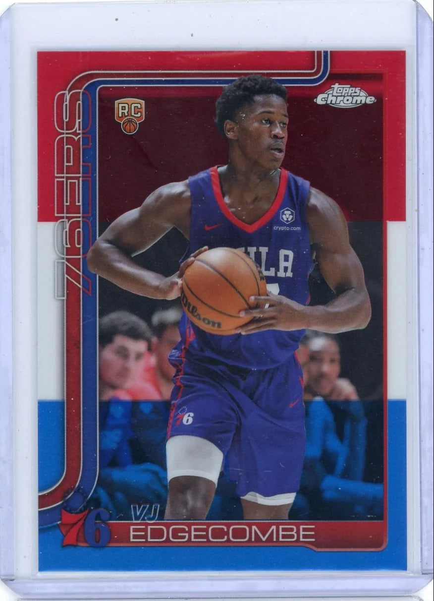 VJ Edgecomb 2025 Topps Chrome Red/White/Blue Refractor RC