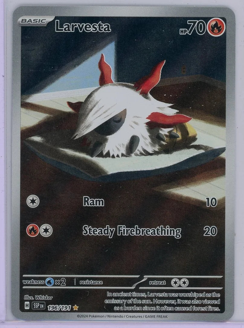 Larvesta Pokémon Surging Sparks Illustration Rare #196/191