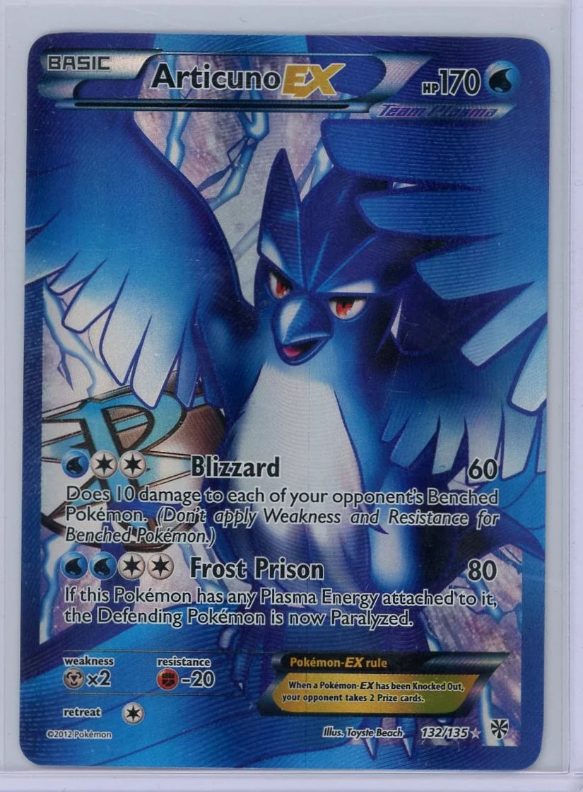 Articuno EX 2012 Pokemon Team Plasma Full Art #132/135