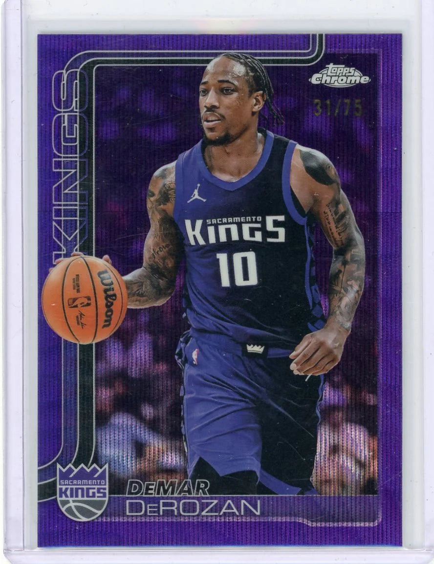DeMar DeRozan 2025 Topps Chrome Purple Wave Refractor #'d 31/75