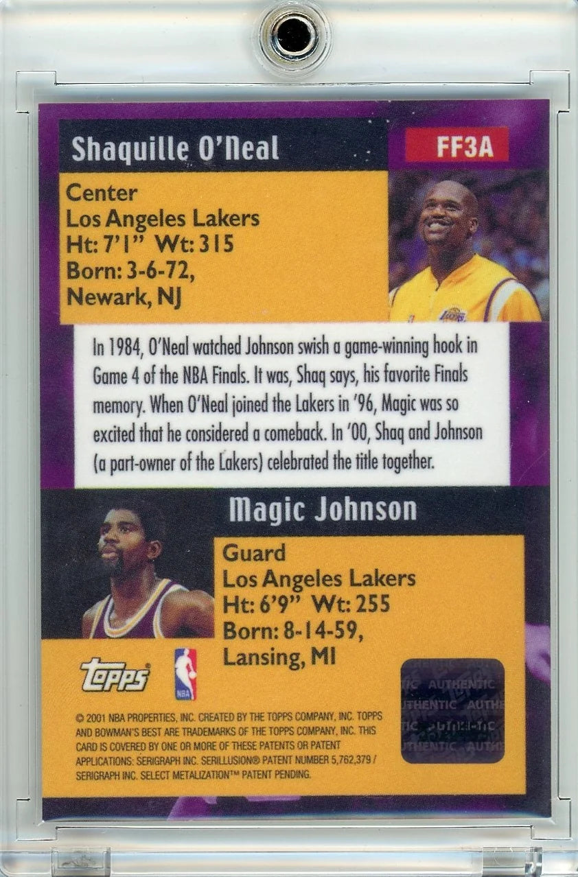 Magic Johnson / Shaquille O'Neal 2001 Bowman's Best Franchise Favorites Dual Autograph