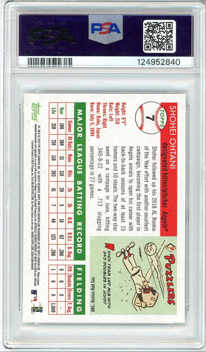 Shohei Ohtani 2020 Topps Archives #7 PSA 10