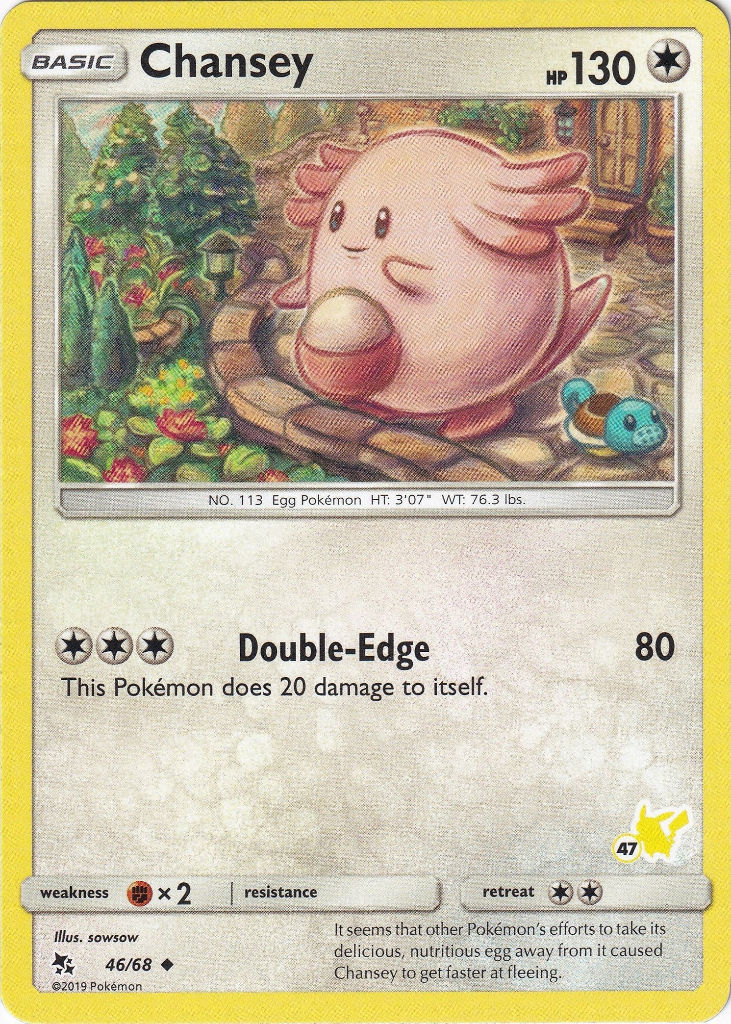 Chansey - 46/68 (#47 Pikachu Stamped) (046/068) (Battle Academy) (BTA)