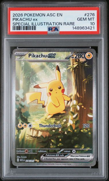 Pikachu ex Pokémon Ascended Heroes Special Illustration Rare #276/217 PSA 10