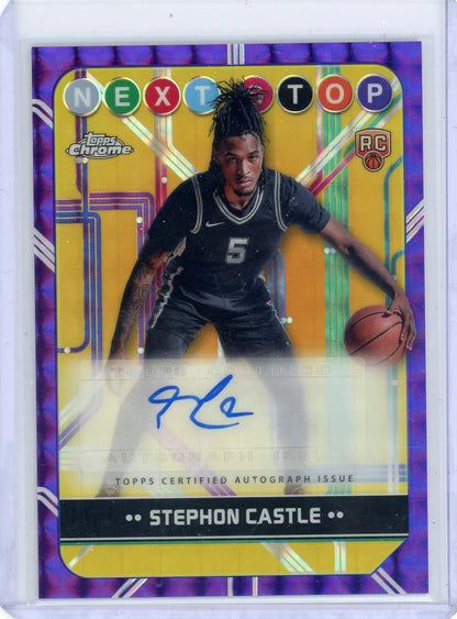 Stephon Castle 2024-25 Topps Chrome Next Stop Signatures Auto Purple Geometric Refractor RC