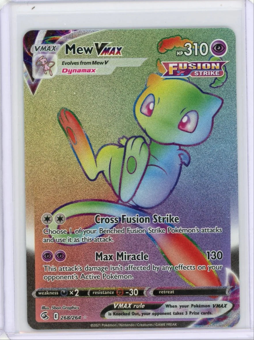 Mew VMAX 2021 Pokemon Fusion Strike secret rare holo #268/264