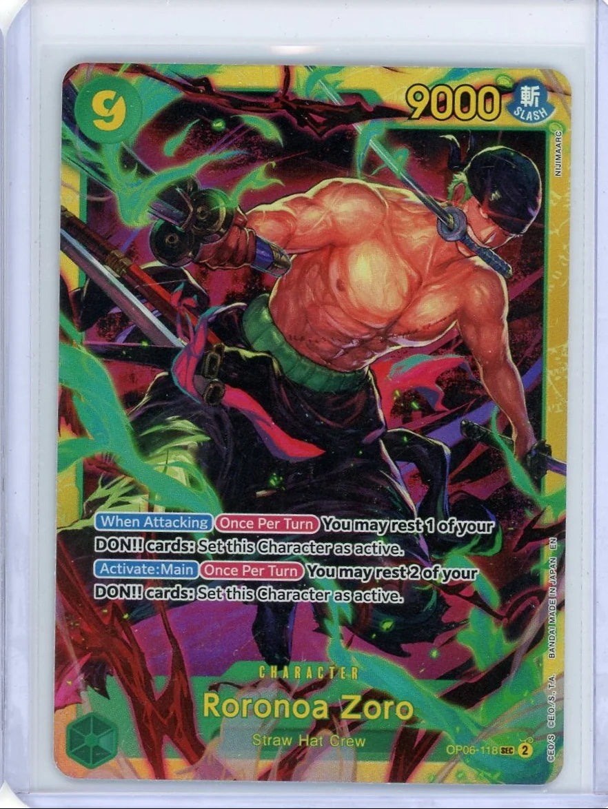 Roronoa Zoro One Piece Wings of the Captain Secret Rare #OP06-118