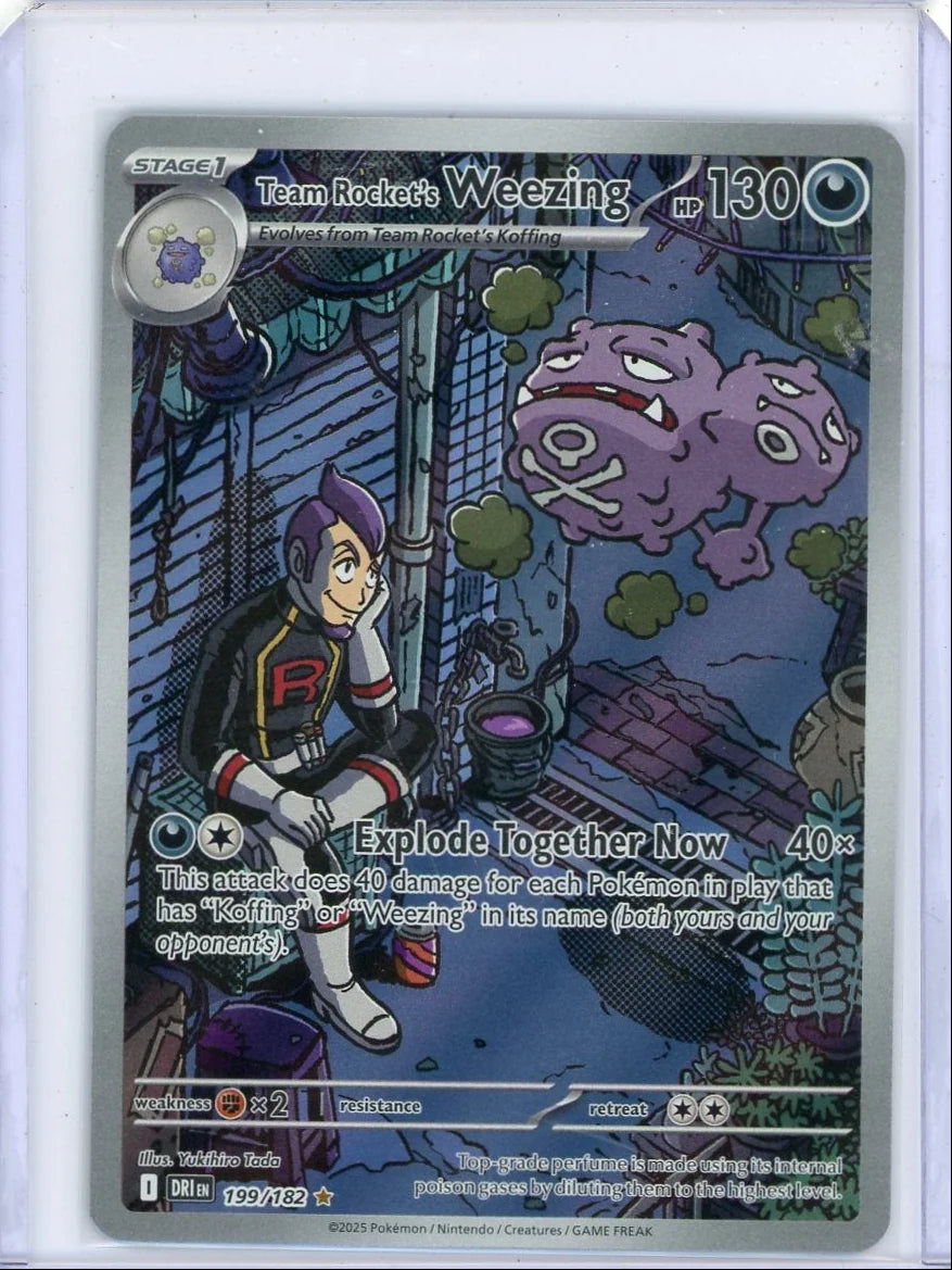 Team Rocket's Weezing Pokémon Destined Rivals Illustration Rare #199/182